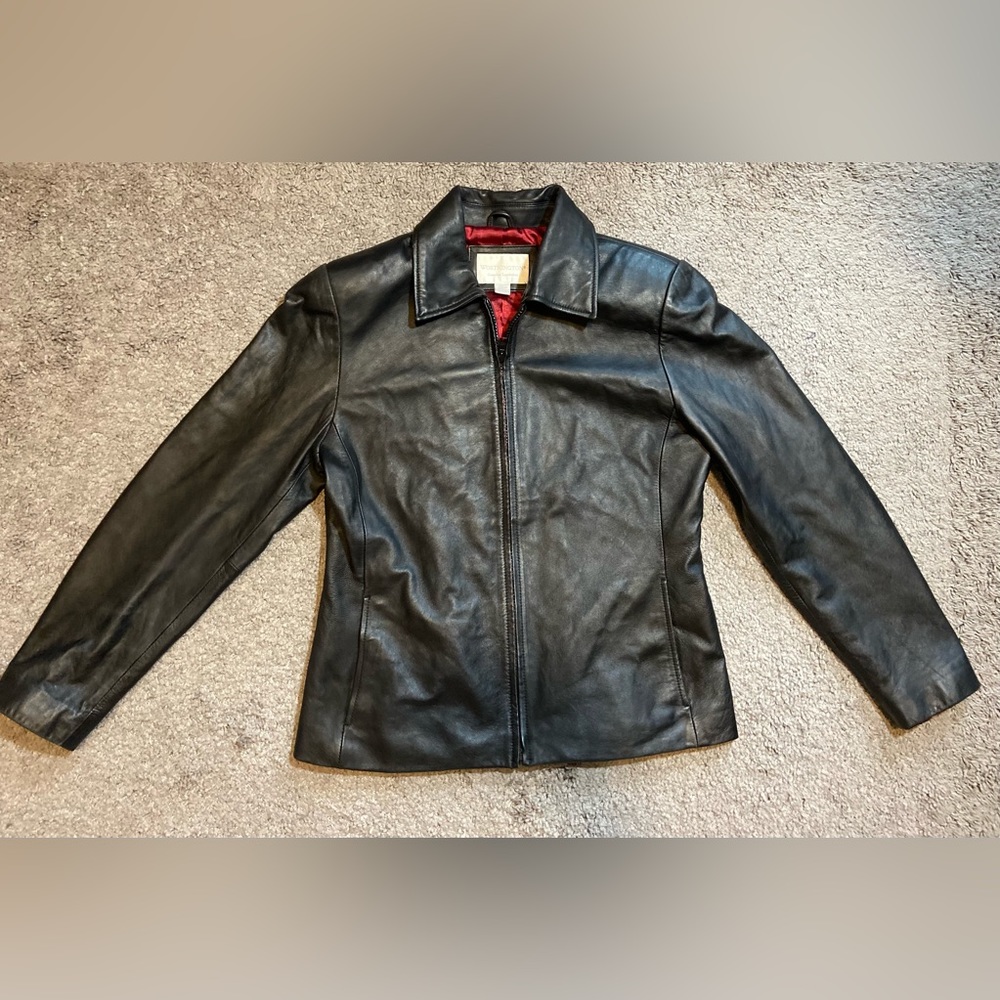 Vintage black leather jacket